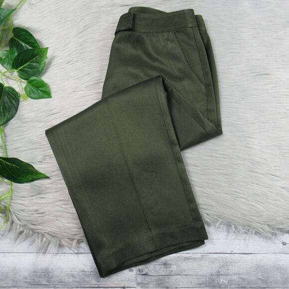 TOMMY BAHAMA Silk Blend High Rise Cropped Pants Olive Green Women's Size 8 - Picture 12 of 12